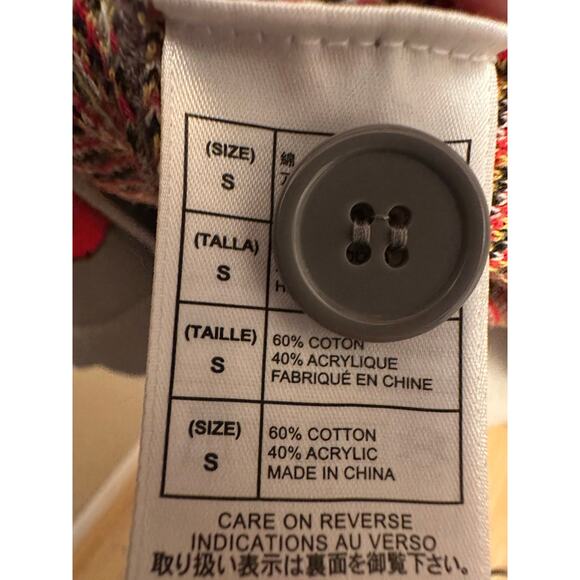 Disney Mickey Mouse Sweater Cardigan Gray Sz Small Oversized - Picture 5 of 6